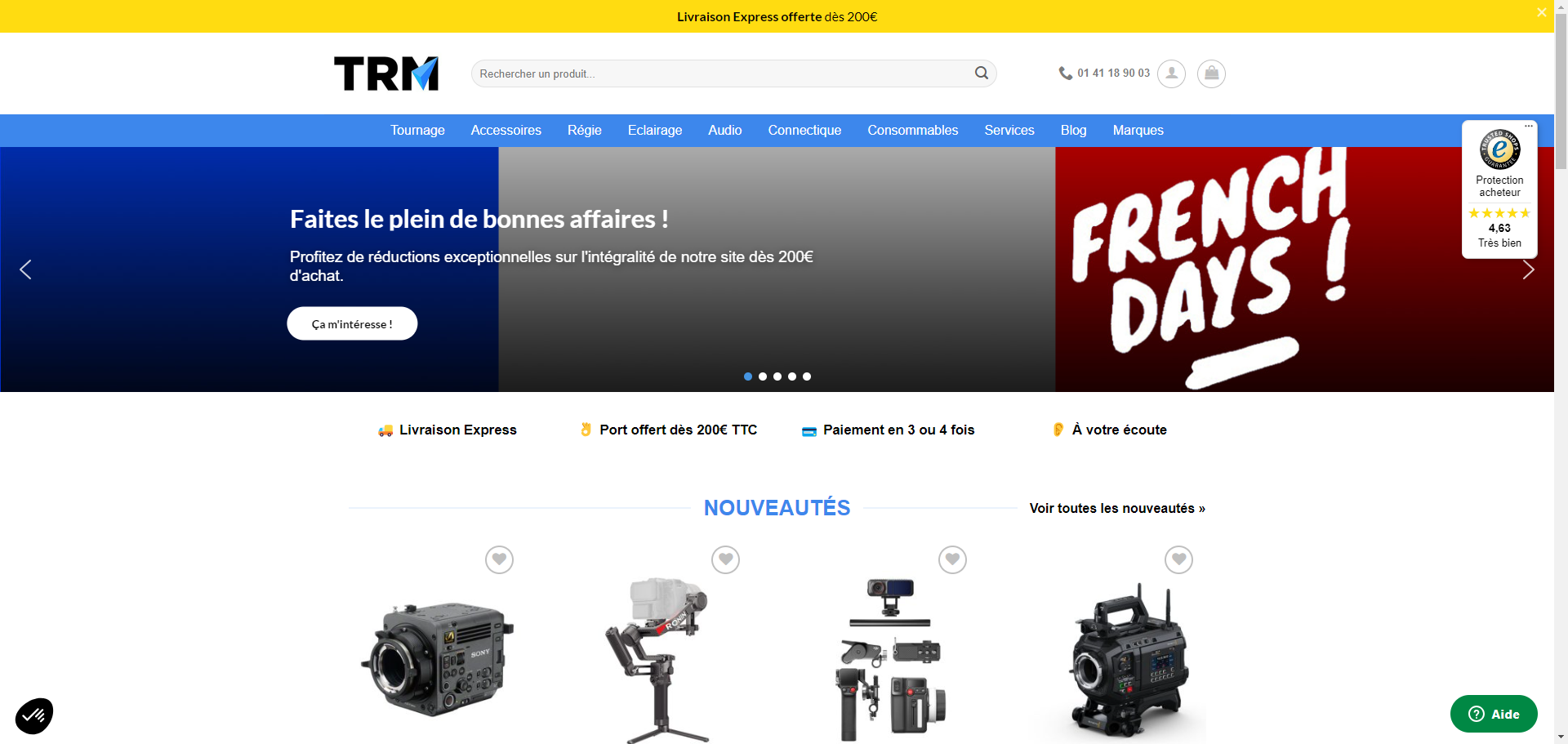 TRM Audiovisuel | Caméras Professionnelles, Régie, Éclairage…